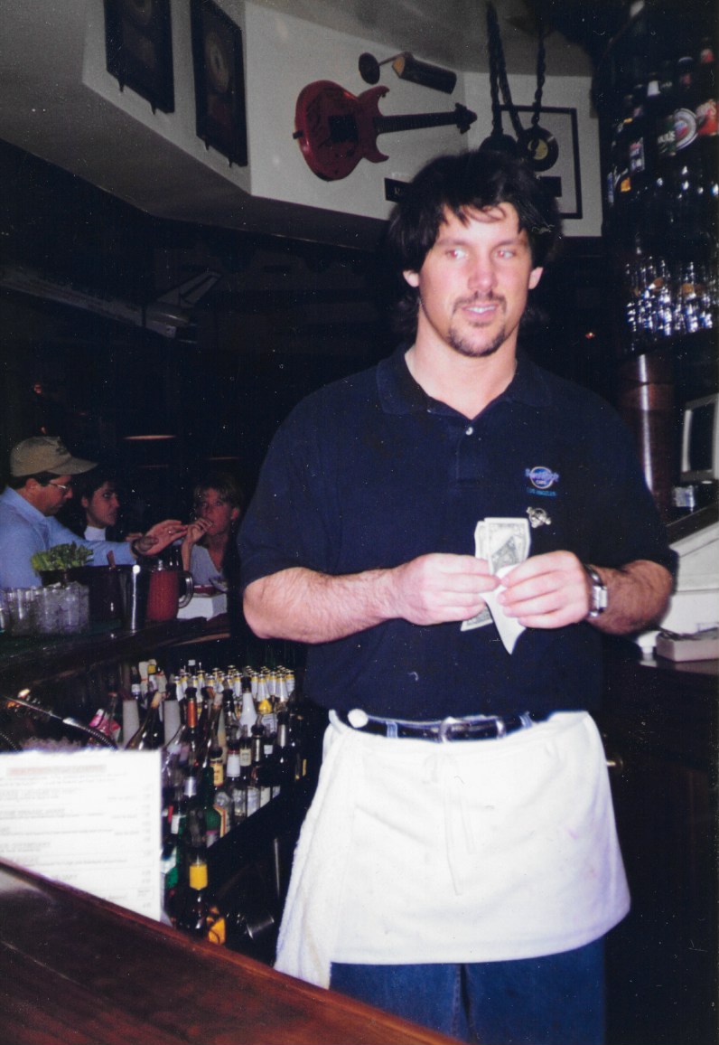 Steven Calabro behind the bar at Hard Rock Cafe in 1995